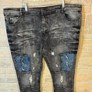 Phat Farm Y2k Grey, Stretch, Patched and distressed Size 42x30 Jeans‎